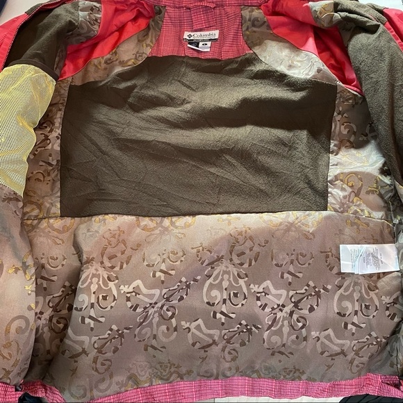 Columbia Colorblock Red Rain Waterproof Windbreaker seamseal hooded Jacket Sz L - Picture 8 of 12